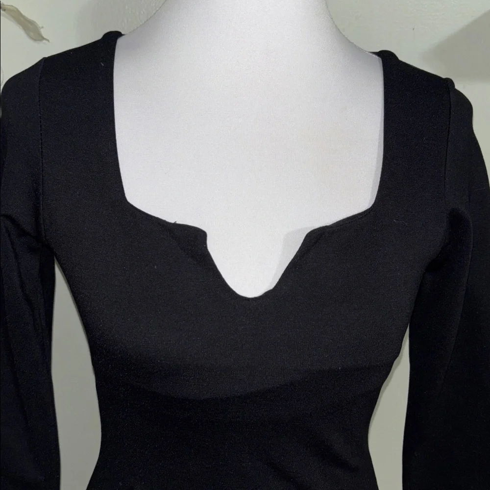 Francesca's Collections Black Bodysuit Fitted Body Shaped